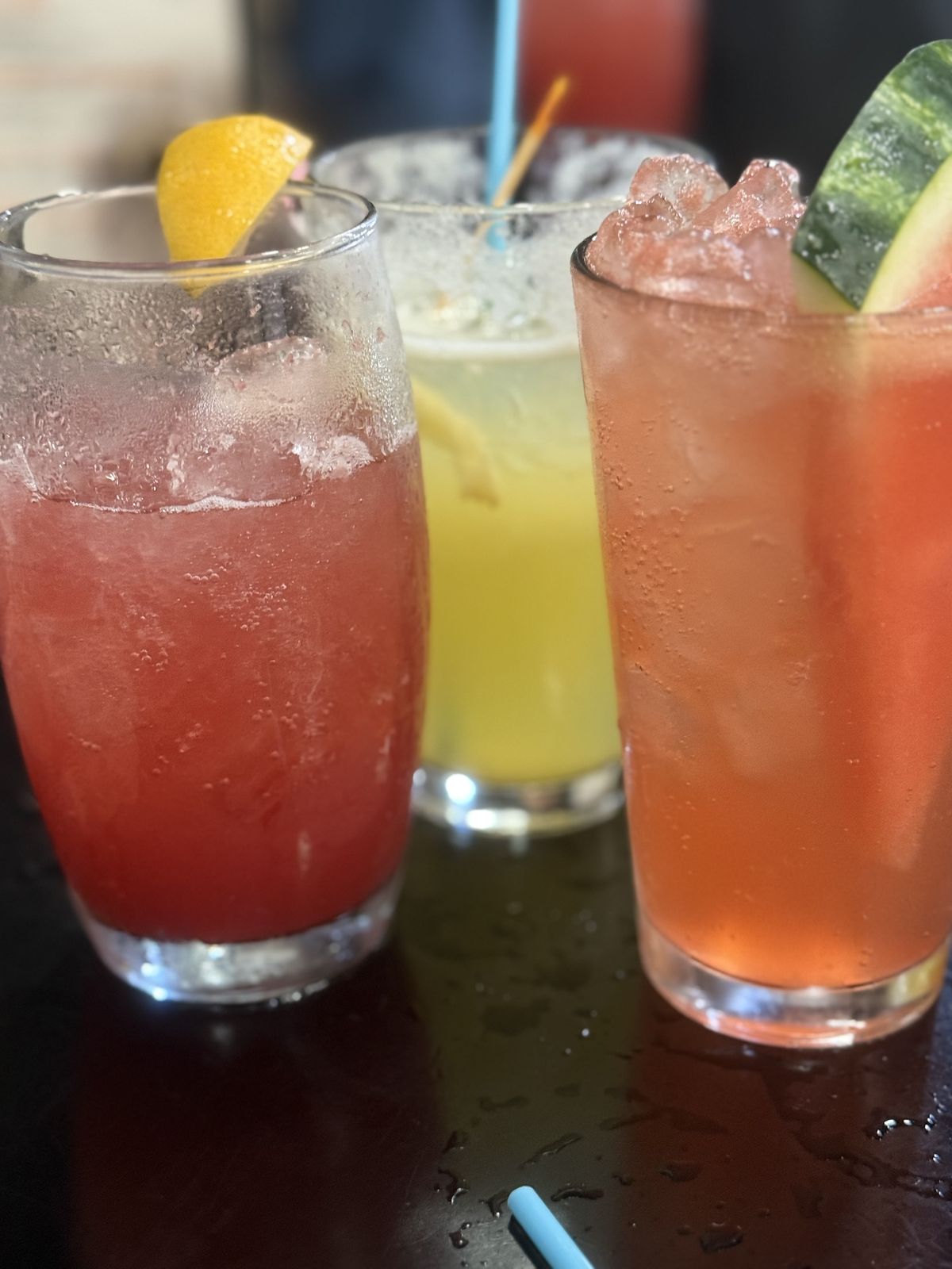 A trio of colorful NYBB cocktails