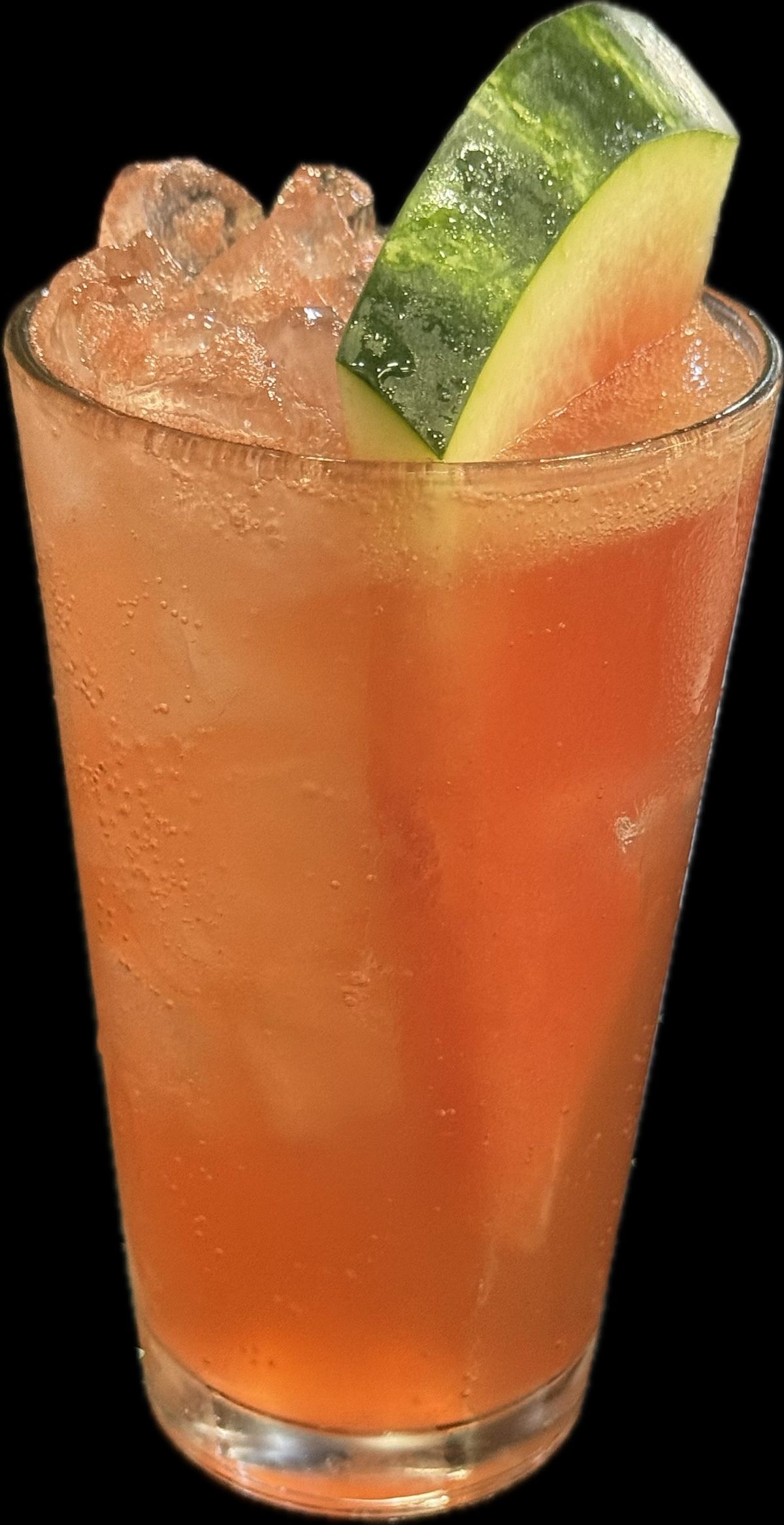 Watermelon cocktail with a fresh watermelon wedge